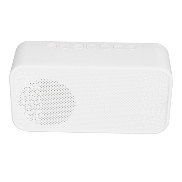 Trådlös Bluetooth-högtalare Multifunktionell Brusreducering Temperaturvisning Röstutsändning FM-radio Spegelväckarklocka Vit