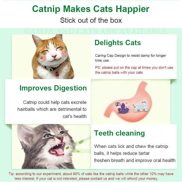 3 Silvervine Catnip -palloa, syötäviä kissanleluja kissoille, turvallisia