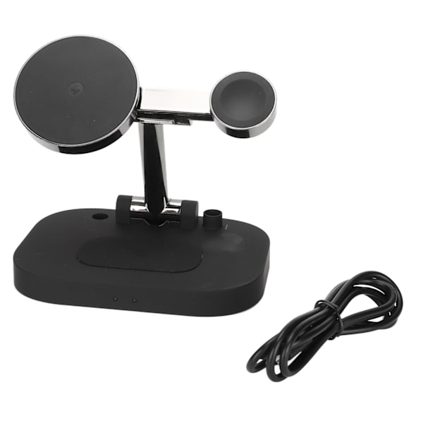 F22 4 i 1 trådløs ladestasjon Foldable Magnetic Wireless Charging Station for IPhone 12 Series Black