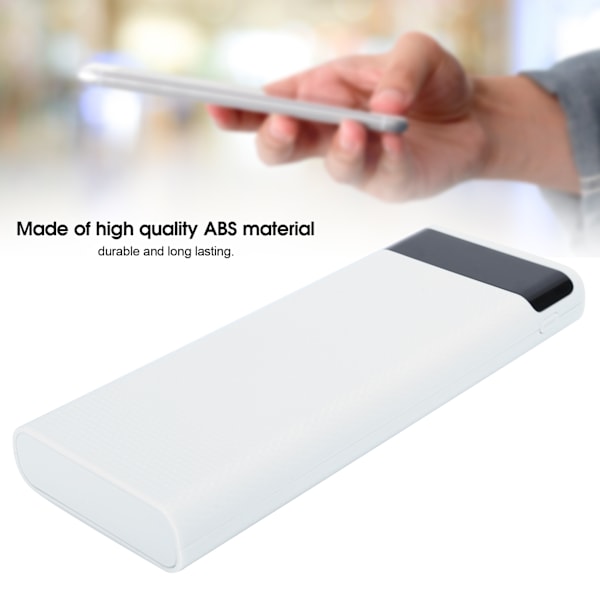 Snabbladdningsversion 8x18650 Power Bank Case USB DIY Kit Skal Batterihållare Laddningsbox Vit