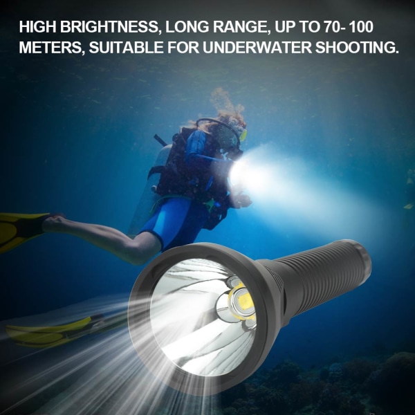 Undervanns 30m 3000LM LED Scuba Diving lommelykt lommelykt lader