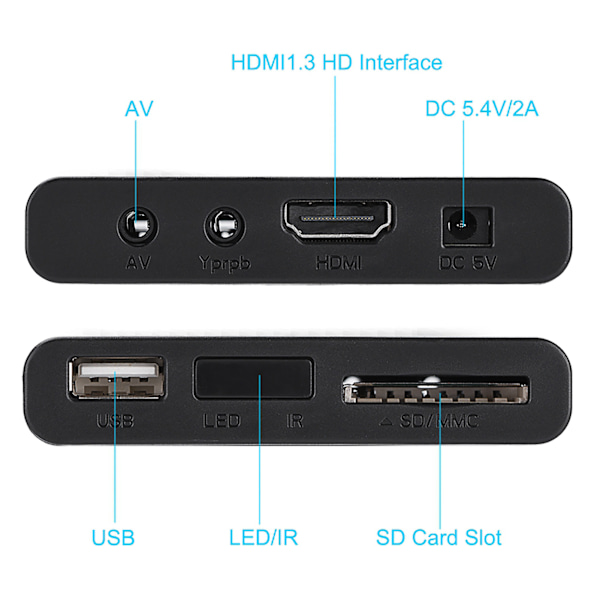 110-240V Full HD Mini Box Media Player 1080P Media Player Box Støtte USB MMC RMVB MP3 AVI MKV EU-plugg