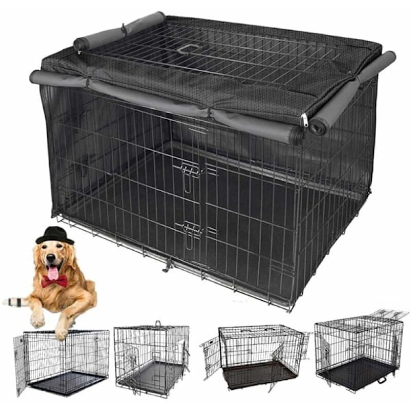 Pet Haven, Hundbur Överdrag: Stilfullt Insynsskydd, Vattentätt & Vindtätt, Kraftigt Oxfordtyg för Lugn Sömn, 95 × 61 × 61 Cm