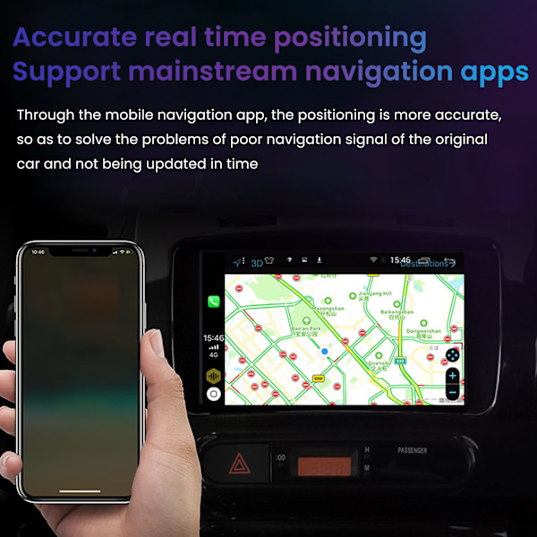 Trådbunden Carplay Dongle Adapter med USB-gränssnitt Röststyrning för Android Auto