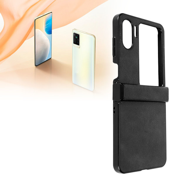 Fodral för Oppo Find N2 Flip i syntetiskt läder, ultratunt, stöttåligt mobilskydd för Oppo Find N2 Flip, svart