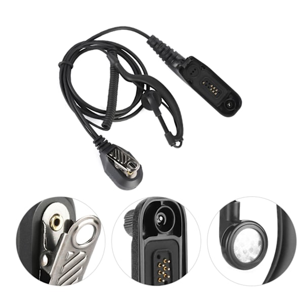 Walkie Talkie Svart Mikrofon Headset Öronsnäcka för Motorola XPR6000/6500/6550/7000/7550 P8200 P8268