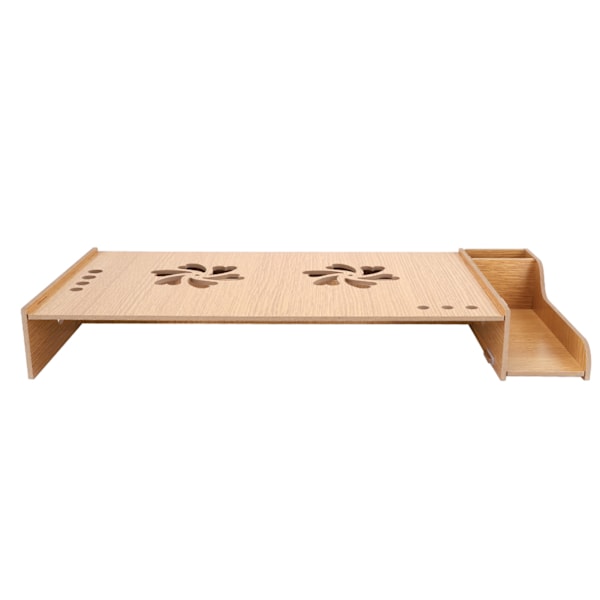 DIY Kontor Skrivebord Monitor Riser Opbevaringsboks Træhylde PC Bærbar Stativ Organizer(Kirsebærtræ)