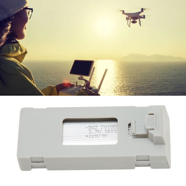 RC-lennokkien akku, ammattimainen 3,7 V 1800 mAh:n kauko-ohjattava UAV-akku E88 E88MAX E525 E99 K3 RC UAV:lle, harmaa