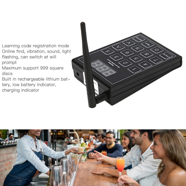 Restaurangpersonsökare 1 för 10 Väntande Buzzers Trådlöst Anropssystem för Food Truck Café 100‑240V AU-kontakt