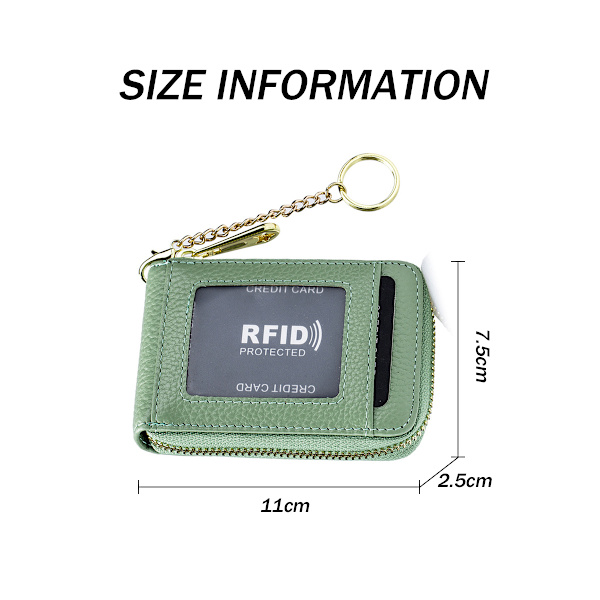 RFID Kreditkortholder Pung til Kvinder Mænd Lille Lynlås Kort Etui Læder