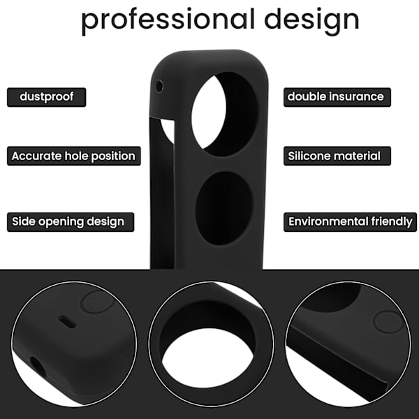 Insta360 One X2 -urheilukameran suojakotelo, pölytiivis silikoninen ammattimainen toimintakameran runko, jossa kaksoisvakuutusMusta