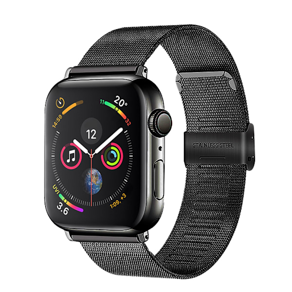 Kompatibel för Apple Watch Band 38-40mm /42-44mm, Rostfritt stål Loop Spänne Metallrem Armband Loop Replacement Band för Iwatch Series 4, Series