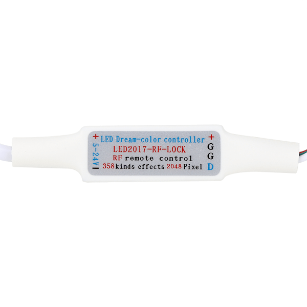 Trådlös dimmer för 2811 LED-ljusslinga, 5-12V RF LED-ljusslingekontroller med ljusstyrkekontroll och färgändringslägen, designad för hög