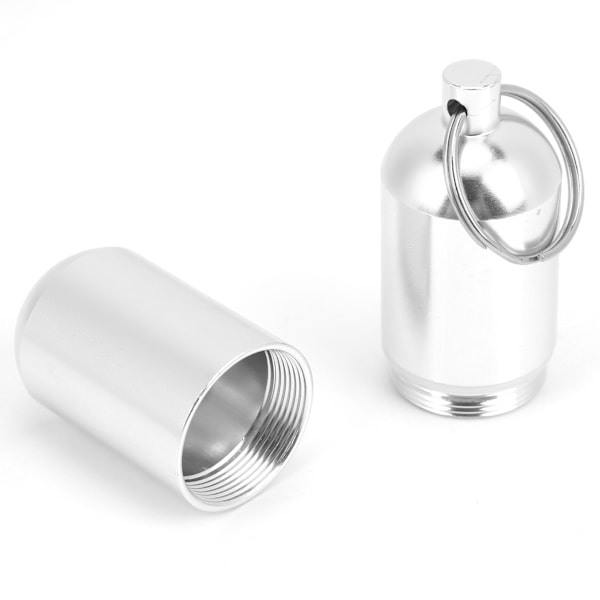 Bärbart Pillerfodral, Mini Förseglad Burk med Vattentätt Hölje i Rostfritt Stål, Medicinbehållare i Aluminiumlegering med Nyckelring för Utomhusaktiviteter