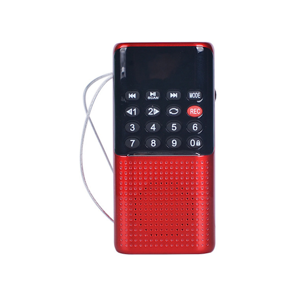 FM-radio, bärbar minihögtalare MP3-spelare (röd)