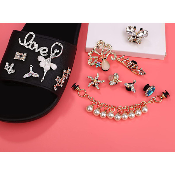 Sko Charms Passer Til Clog Sandaler Dekoration Mode Crystal Diamo