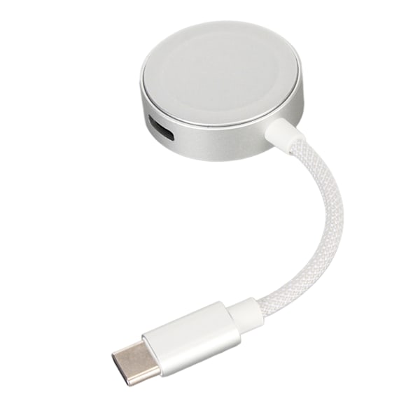 2 in 1 Type C - 3,5 mm:n kuulokeliitäntä ja laturiadapteri, HiFi-ääni PD 60 W:n pikalatauksella, hopea