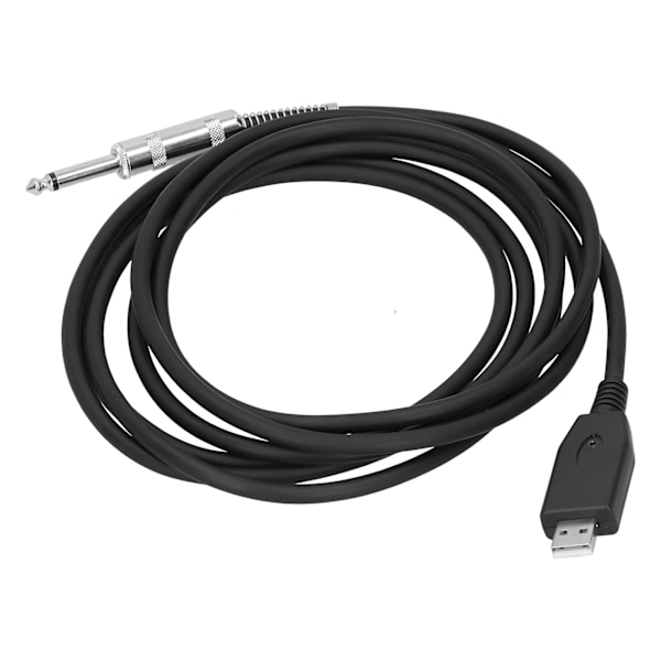USB till 6,35 mm elektrisk gitarr ljudkabel Plug Play ljudadapterkontaktkabel sladd