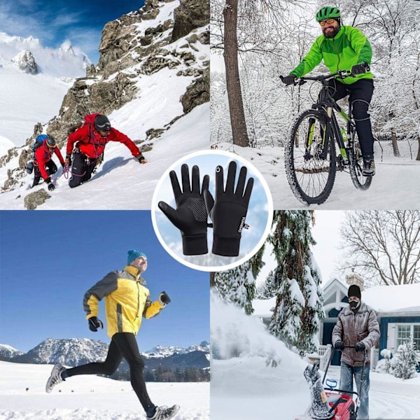 Vinterhandskar för män, kvinnor, motorcykel och cykling Vattentäta pekskärmshandskar med värmande fleecefoder för sport MTB löpning skidåkning snowboard