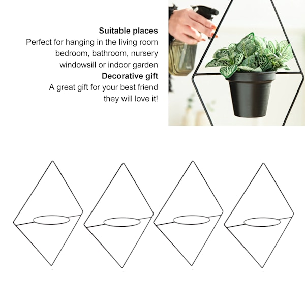 Modern Geometrisk Boho Väggdekor, Dekorativ Väggdekor, Inomhusväxthållare för Metallblomsterbågehantverk, Stilfullt Tillskott till Vardagsrum, Sovrum,