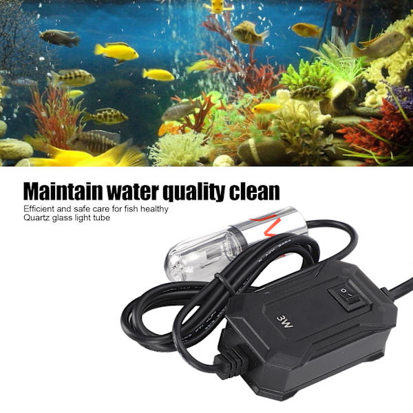 Akvarie UV-lys Ultraviolet Lys Fiskesø Dam Rengøring Lys Lampe 220V