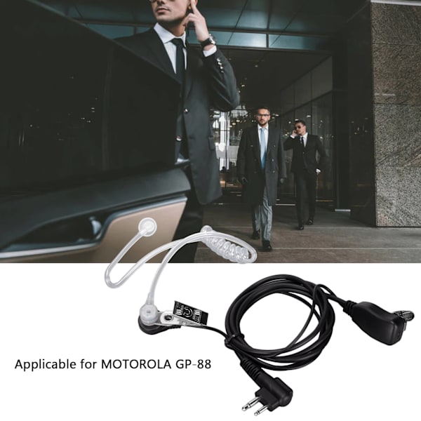 Walkie Talkie Headset PTT Mic Professionell 2-stifts akustisk tuböronsnäcka för MOTOROLA GP‑88
