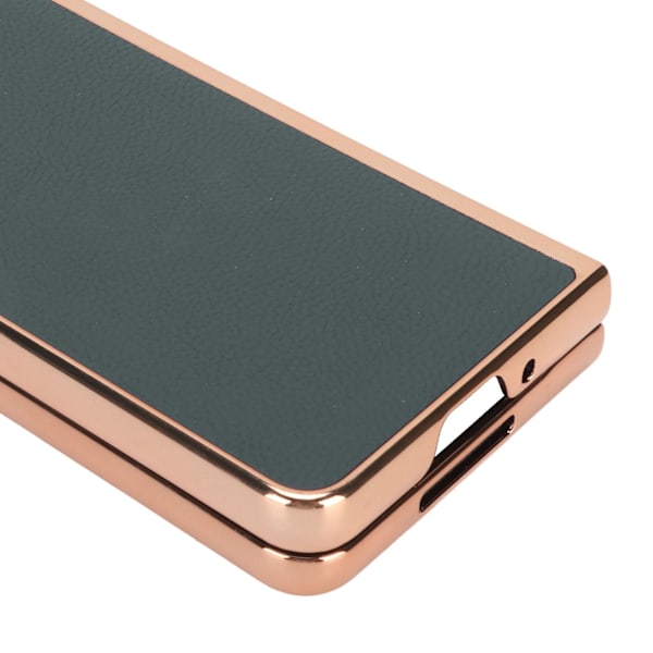 Telefonfodral Skyddande Skal för Samsung Galaxy Z Fold 4 Nano Plätering Äkta Läder Reptåligt Grönt