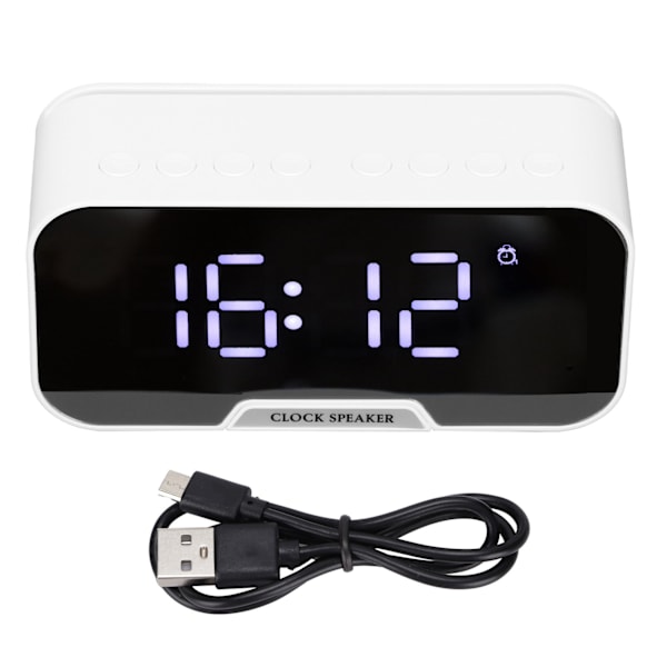 D-88 Multifunktionell Bluetooth-klockhögtalare Bärbar Dubbel väckarklocka Funktion Högtalare för sovrumskontor