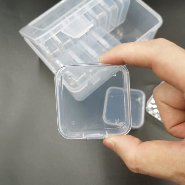 GDRHVFD | 14 st små förvaringslådor med lock, transparent plastbox och 1 stor rektangulär plastförvaringslåda för pärlor, smycken, små