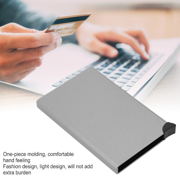 Visitkortshållare AntiTheft AntiMagnetic Popup Kreditkort Fodral Väska Organizer(Grå x55#)