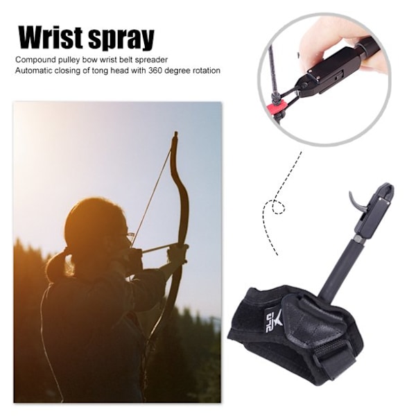 Precisionsbåge Release, Smidig Release Full Wrap Design, Bekväm handledsrem för Compound Bow Trigger Caliper Skytte, 360 Grader