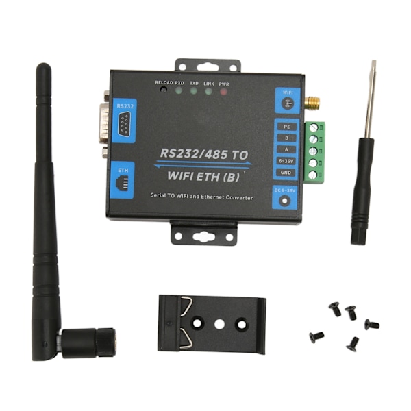 RS232 RS485 Seriell til Ethernet Adapter Profesjonell Transparent Overføring Seriell til WiFi Ethernet Trådløs Konverter