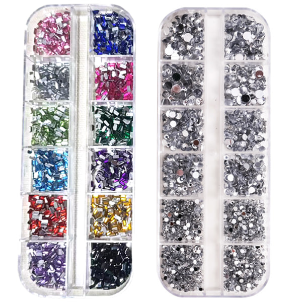 Flatback Crystals Rhinestones Gems, för naglar