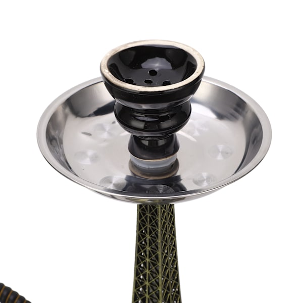 2 Slange Hookah Sett Metall Paris Tårn Sjakt Hookah Kit med Vase Base Bowl og Tenger for Reise Hjem