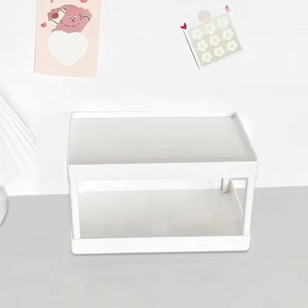 Makeup Stativ 2 Lags Organizer Soveværelse Kontor Studerende Sovesale Skrivebord Affalds Opbevaringshylde Lille