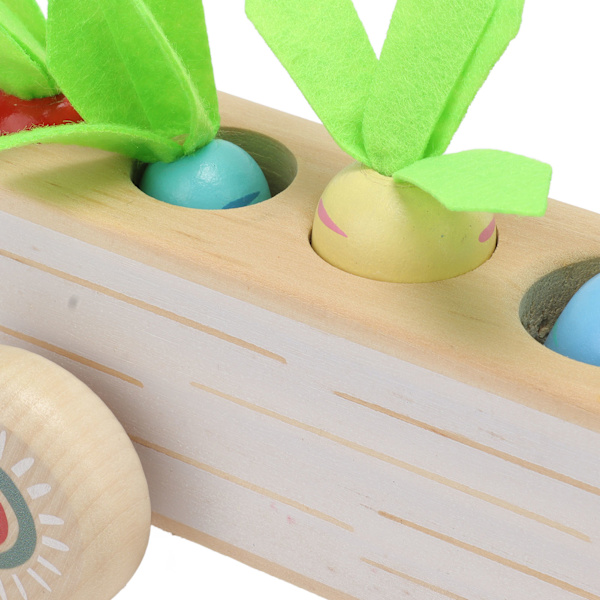 Småbarns reddik matchende bil leketøy baby safe spedbarn robust tre pedagogiske gulrot bil leker for hjemmet