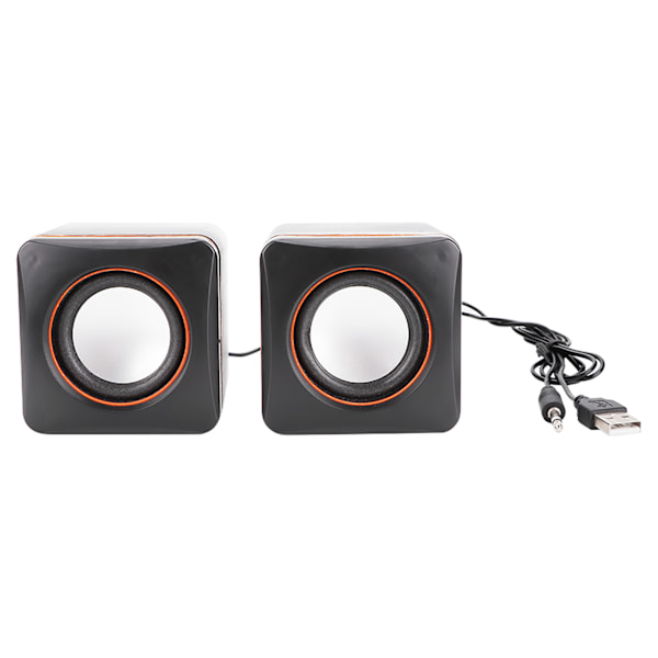 Mini Cube USB Stereo 3,5 mm Jack Trådbunden Högtalare För Stationär Dator Bärbar Dator PC Dator (Dubbel Spår)