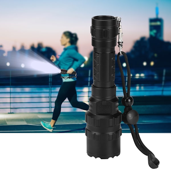 Utomhus LED-ficklampa i aluminiumlegering, vattentät ficklampa för utomhusbruk
