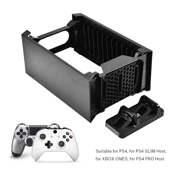 Vertikal konsollstativ kjølevifte spilldiskstativholder for PS4 SLIM PRO XboxONE S