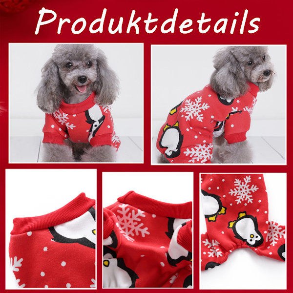 Xmas Puppy Fleece Pyjamas, Husdjur Vinter Varma Mjuka Tröja för Hund
