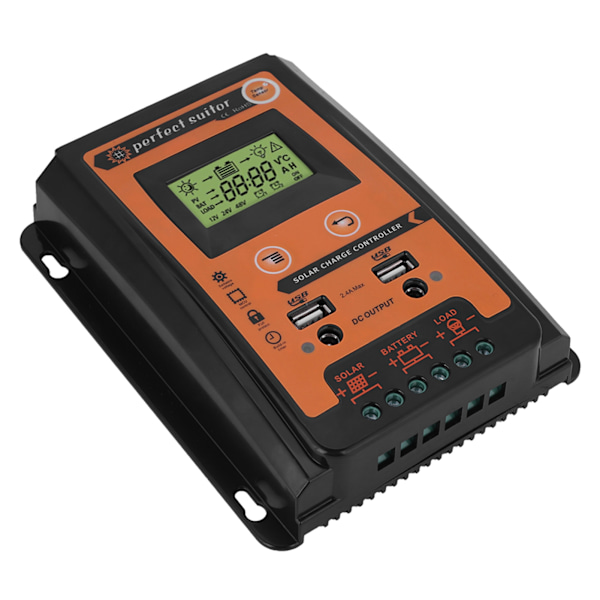 12V/24V 30A PWM&amp;MPPT Kort Version Solcelle Laderegulator Solpanel Batteri Regulator Dobbelt USB LCD Display