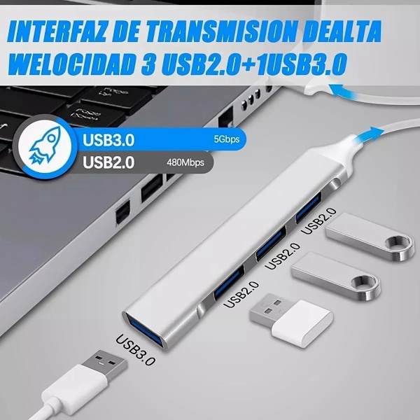 USB C Hubb För Enheter Med Typ C-Port, Bred Användning 4 USB-Portar Adapter Expander Med Användarvänlig Design, Portabel Och Lätt Att Flytta Mellan