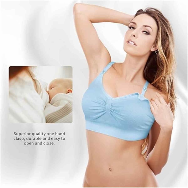 Amnings-BH för gravida kvinnor, push up, trådlös, med spänne fram, amnings-BH mot läckage, plus size, mammabH för kvinnor efter förlossningen