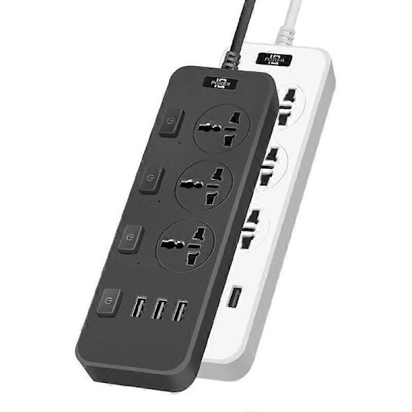 GETIT T14 Multifunktionel Stikdåse UK Stik (Sort)