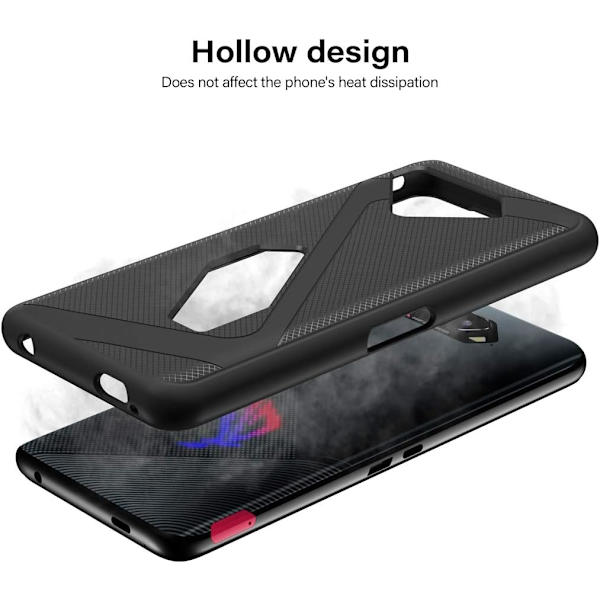 Gaming Phone Case för ASUS ROG Phone 5 Värmeavledningsskydd Silikon och TPU-skydd Unik formfodral för män och kvinnor Ultra Slim Thin Cover Scrath