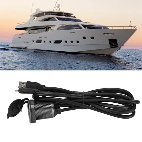 Type C 3.1 USB 3.0 hann til hunn bilmontert flush kabel dashbordpanel forlengelseskabel for bil båt motorsykkel