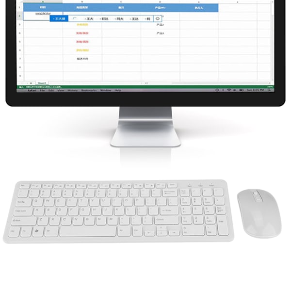 108-tasters multifunksjonelt 2,4G trådløst tastatur og mus-kombo med høy følsomhet uten forsinkelse (hvit)