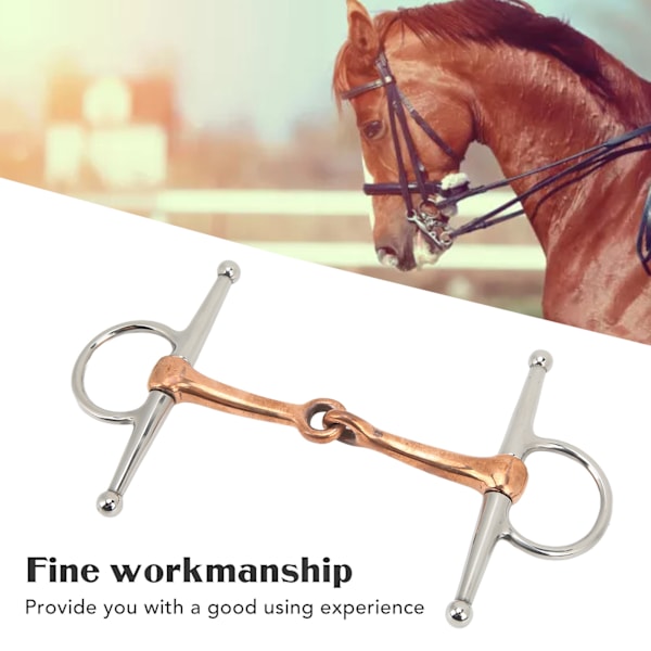 Hest Full Cheek Snaffle Rustfritt Stål Ring Snaffle Bit for Utendørs Hestetilbehør 125mm