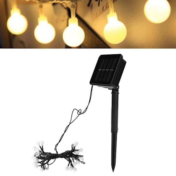 Solardrivna LED-ljusslingor, mångsidiga för sovrum, innergård, terrass, balkong, tält, bollformade lampor med vacker design