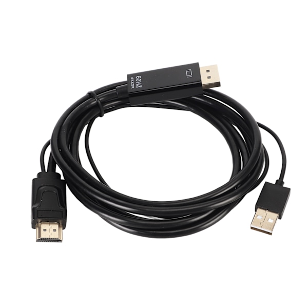 HD Multimedia Interface till DP-kabel 4K 60Hz Plug and Play Skärmkonverteringskabel för PS3 för Xbox PC-skärm
